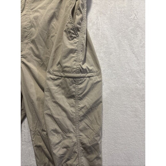 LL Bean Hiking Pants Men's XL Khaki Tan Nylon Straight Gorpcore Stowaway Belted - Picture 9 of 16